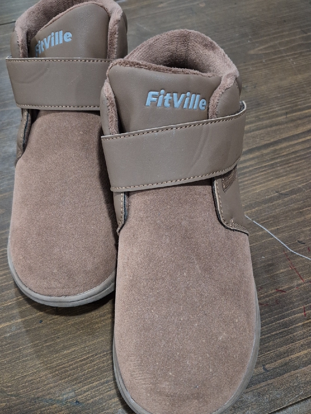 FitVille Women's Brown Ankle Booties - Suede Strap Closure